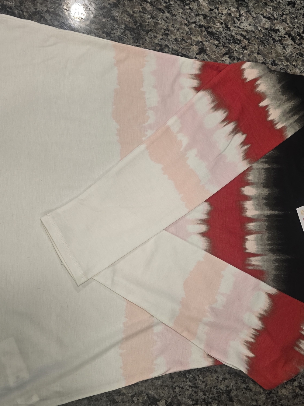 LuLaRoe Tie-Dye Long Sleeve Top in Red, Pink, Black, White